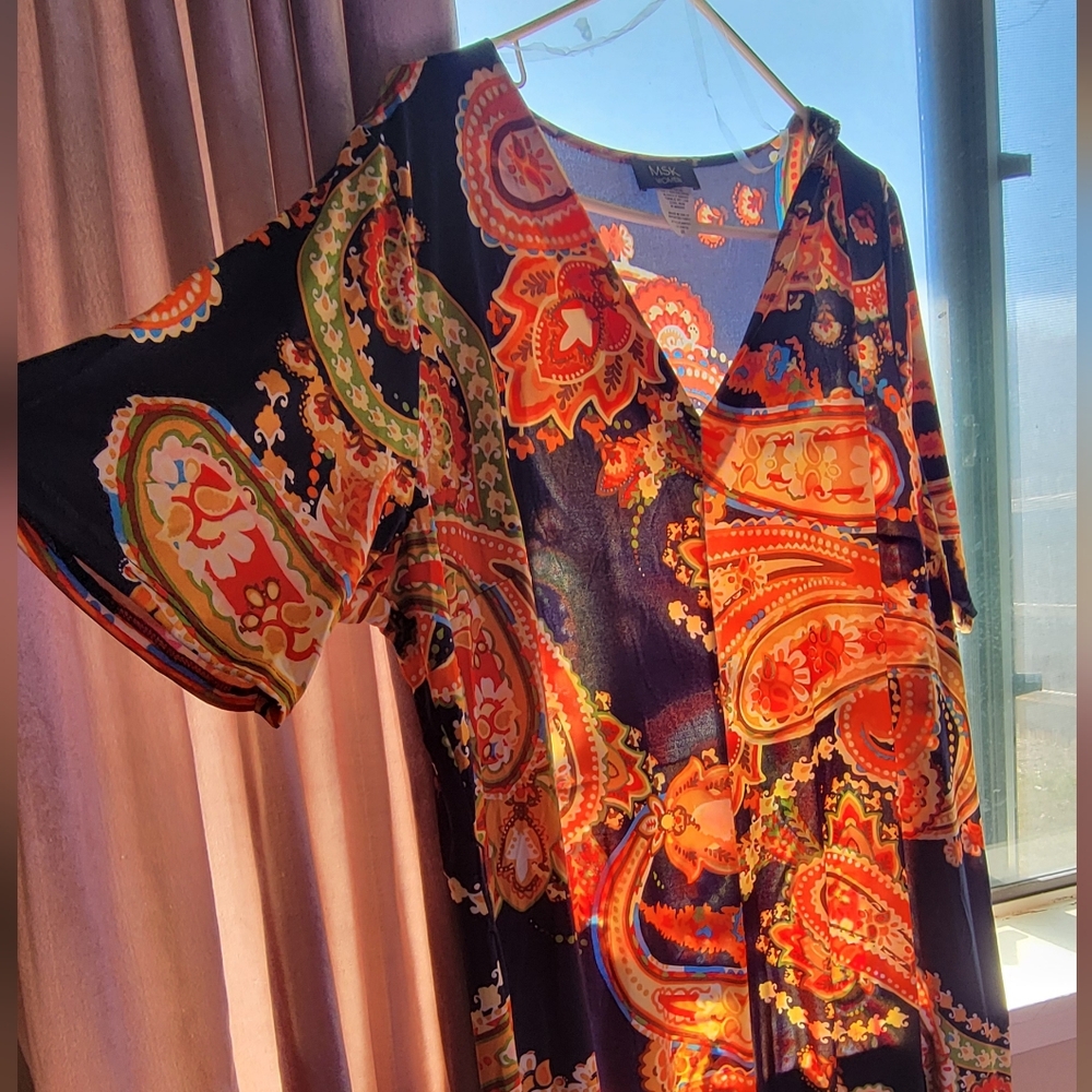 Colorful Paisley Dress Orange - Picture 9 of 10